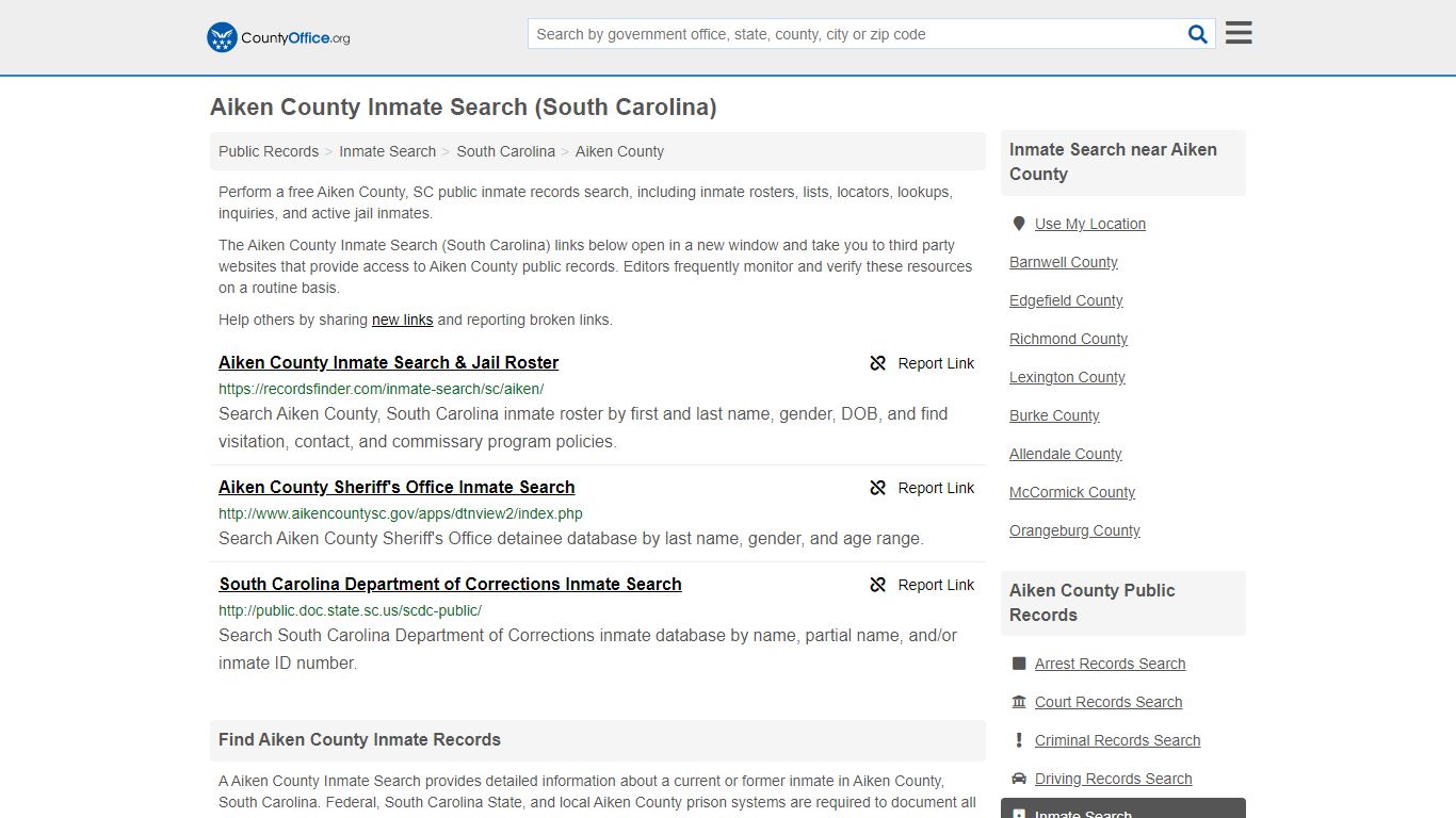 Inmate Search - Aiken County, SC (Inmate Rosters & Locators)